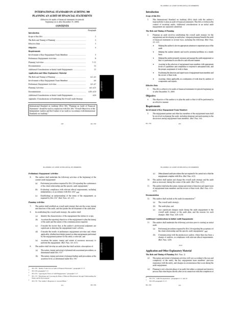 Microsoft Word A016 2010 Iaasb Handbook Isa 300 Pdf Audit Financial Audit