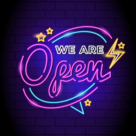 Premium Vector Neon We Are Open Sign