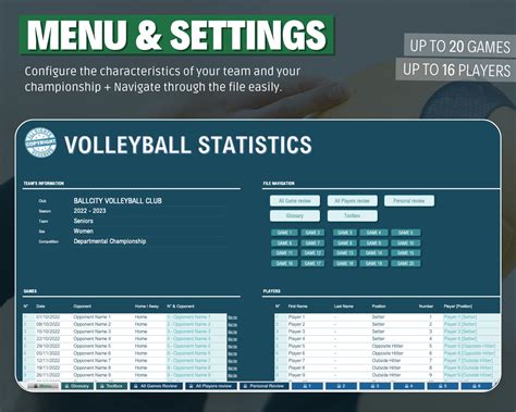 Volleyball Statistics Sheet Volley Stats Board Perfect For Teams