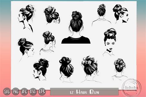 Messy Hair Bun, Girl with Bun Graphic by CarryBeautySVG · Creative Fabrica