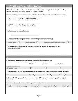 Fillable Online Qarc Swog Lung Target Delineation Study Iroc Rhode