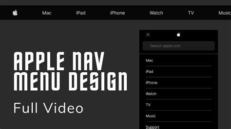 Responsive Apple Website Nav Menu Animation Html Css And Js Tutorial