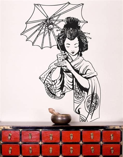 Japanese Wall Stickers Geisha Wall Stickers Stickerbrand