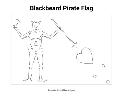 Free printable Blackbeard pirate flag coloring page. Download it at ...