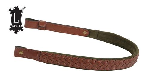 Levys Leathers Braided Leather Rifle Sling With Suede Backing 31 35