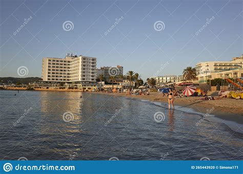 Girl Entering In The Sea In San Antonio Bay Stock Photo Image Of