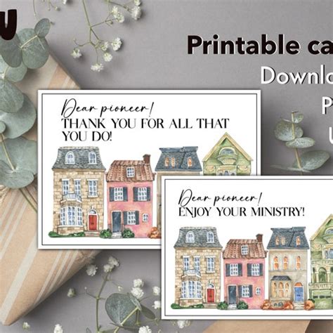 Jw Pioneer Card Pioneers Gift Encouraging Card Printable Etsy