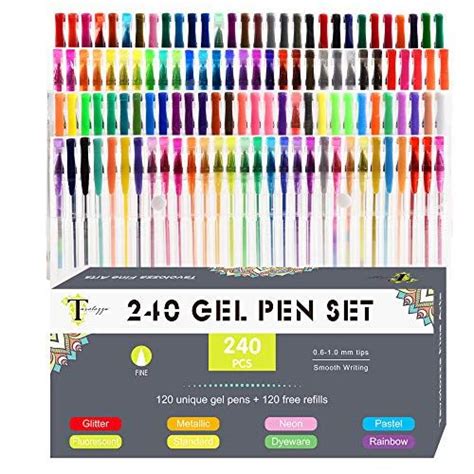 Tavolozza 240 Pack Gel Pens Set 120 Unique Gel Pen Plus 120 Refills