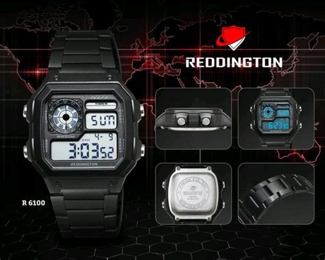 Jual JAM TANGAN REDDINGTON MODEL CASIO AE 1200 RANTAI HITAM KOTAK