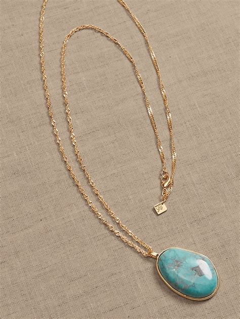 Turquoise Pendant Necklace Banana Republic Factory