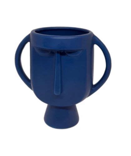 pOLISHED blue Ceramic Plant Pots, Size: Small at Rs 370 in Kochi | ID: 2848973614048