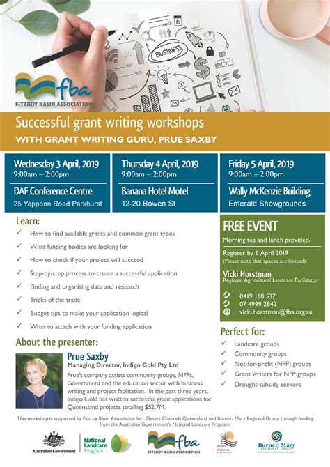 Grant Writing Workshop Rockhampton Burnett Catchment Care Association