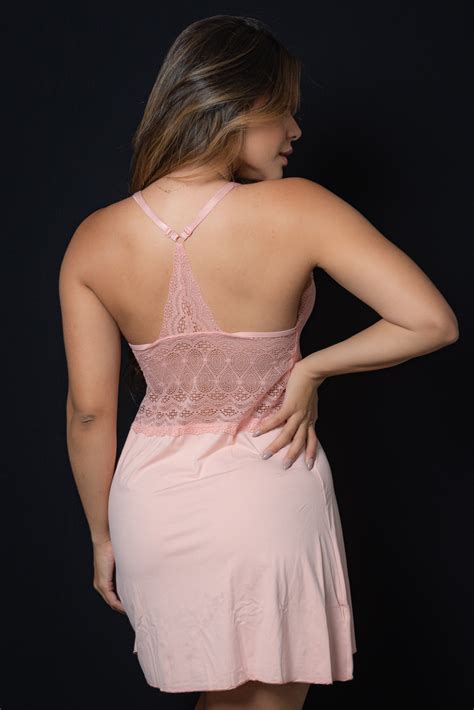 Camisola De Microfibra Detalhe Em Renda Busca Na Be Lingerie