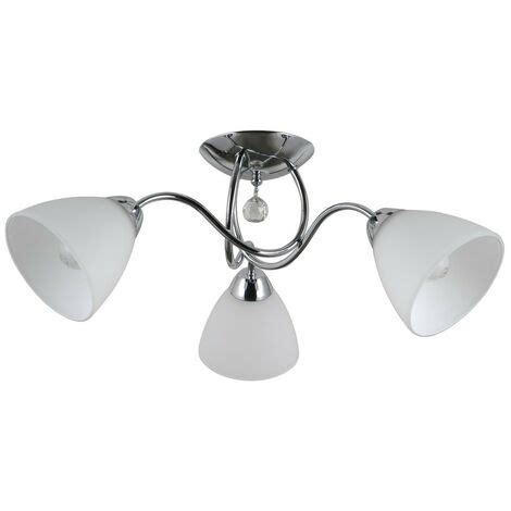 Italux Lugano Plafonnier Stylisé Plafonnier Chrome Blanc 3 Lumières