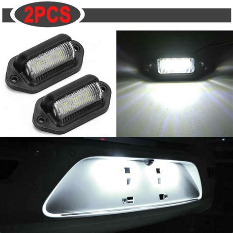 2 Pack Universal 6 LED License Plate Tag Lights Lamps For Truck SUV