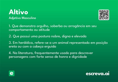 O Que Significa A Palavra Altivo - Altivo - Significado e Sinônimo - escreva.ai