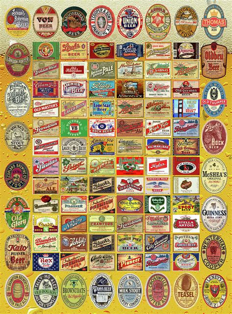 Vintage Beer Label Collectio Photograph By Max Huber