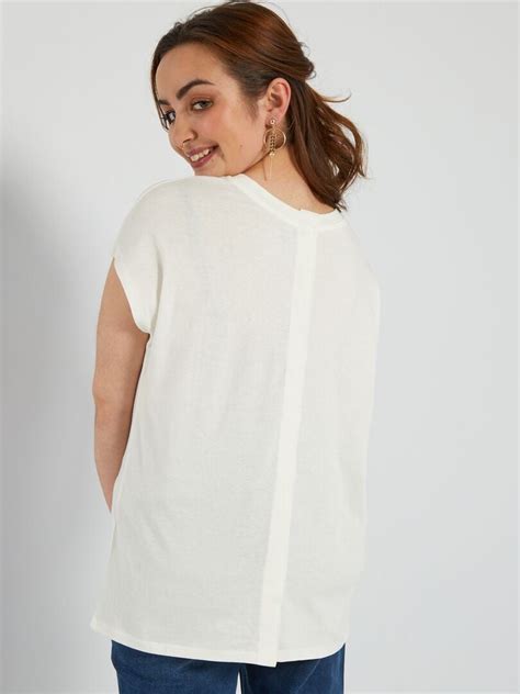 T Shirt En Jersey Avec Ouverture Scratch So Easy Blanc Kiabi