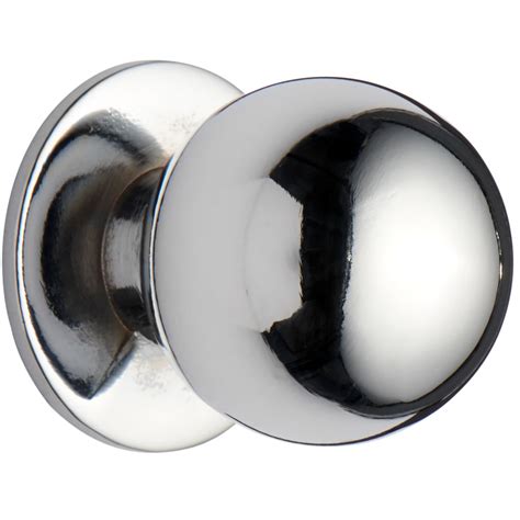 Wilko 22mm Round Polished Chrome Door Knob 2 Pack Wilko