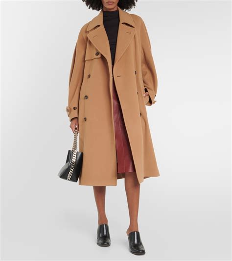 Double Breasted Wool Coat In Brown Stella Mc Cartney Mytheresa