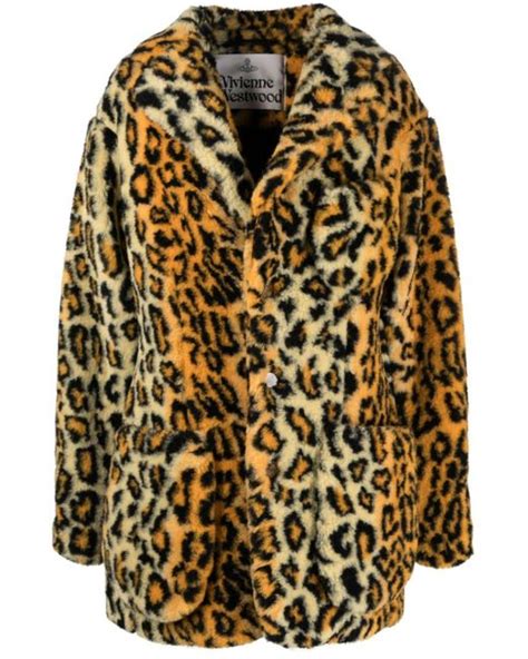 Vivienne Westwood Wittgenstein Leopard Print Faux Fur Coat In Metallic