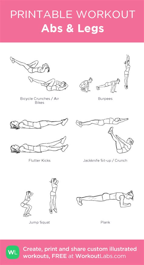 Free Printable Workouts & Custom Routine Builder - WorkoutLabs | Printable workouts, Abs workout ...