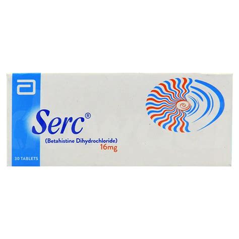 Serc Tablets 16mg 30's - Medihub