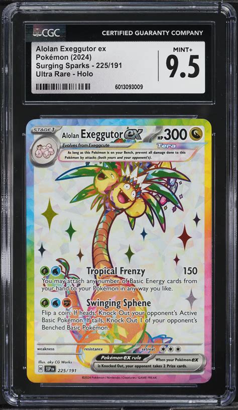 2024 Pokemon SV Surging Sparks Full Art Alolan Exeggutor Ex 225 CGC 10