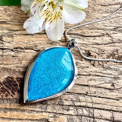 Miss Milly Chunky Turquoise Teardrop Pendant Necklace Fn183 Luscious