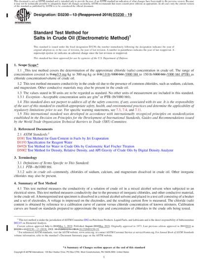 ASTM D3230 19 Red Standard Test Method For Salts In Crude Oil