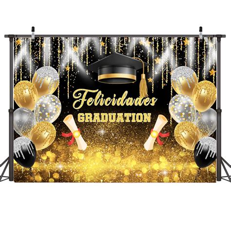 Aiikes 7x5ft 2023 Class Graduation Backdrop Congratulations Congrats Grad Backdrop Black And