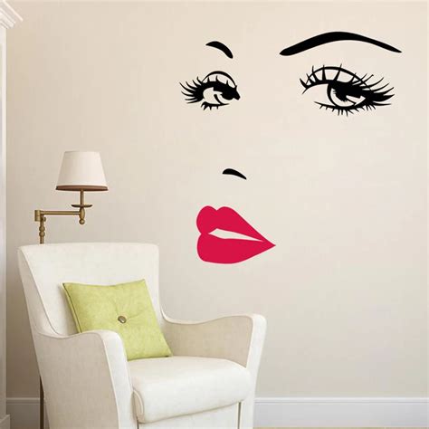 Vinyl Home Kiss Decals Beautiful Sex Girl Lip Eyes Wall Stickers Living