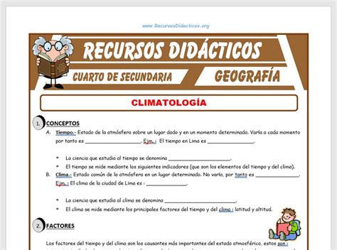 Climatología Para Cuarto De Secundaria Recursos Didácticos 2024