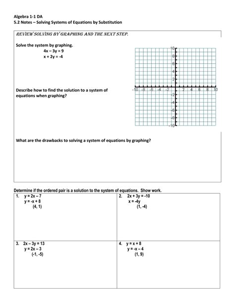 Systems Of Equations Substitution Worksheet Pro Worksheet