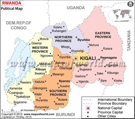 Political Map of Rwanda | Rwanda Provinces Map