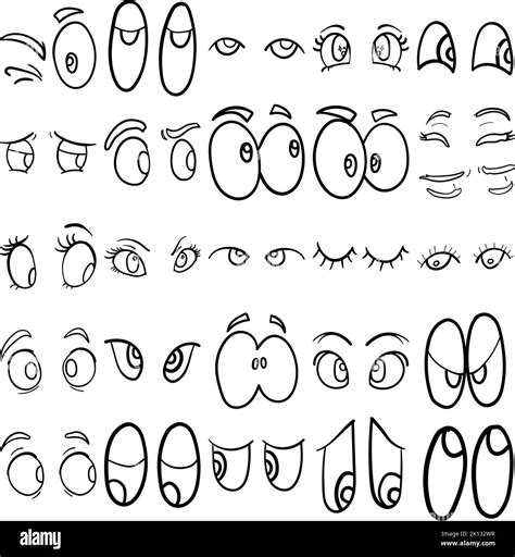 Eyes Hand Drawn Doodle Line Art Outline Set Containing Eyes, Optic ...