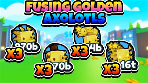 Fusing Methods X3 Golden Axolotls From Golden Shiny Axolotl Egg In Pet