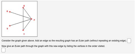 SOLVED Consider The Graph Given Above Add An Edge So The Resulting