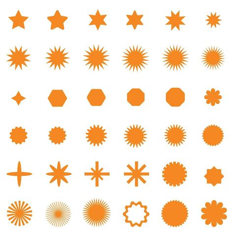 set of orange starburst, star shape 27894431 Vector Art at Vecteezy