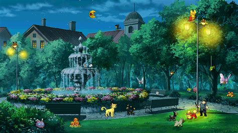 Pokemon Sprite National Park Night By Loupii On DeviantArt