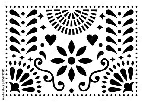 Mexican folk art vector pattern, colorful design with flowers inspired ...