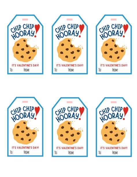 Free Printable Chip Chip Hooray Valentine Tags Baking You Happier