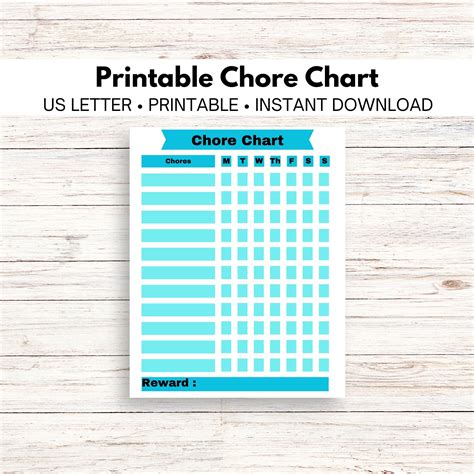 Printable Chore Chart - Etsy