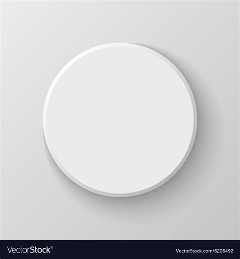 White blank circle button icon on light background