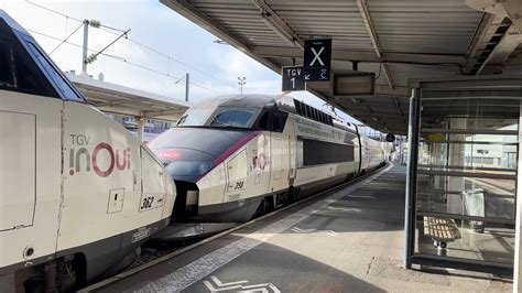 Départ dun TGV atlantique UM arrivée dun Triple ZTER en gare d