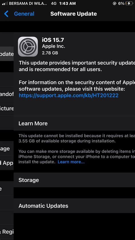 Unable To Update Iphone To Ios 15 7 Apple Community