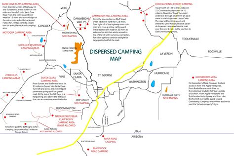 Dispersed Camping Map Southern Utah Climbers Alliance