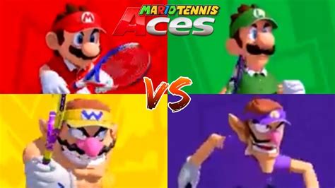 Mario Tennis Aces Mario Bros Vs Wario Bros YouTube