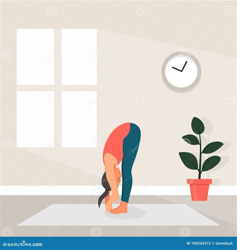 female yoga  flat style vector illustration  beautiful cartoon