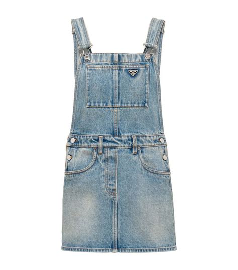 Womens Prada Blue Denim Dungaree Mini Dress Harrods UK